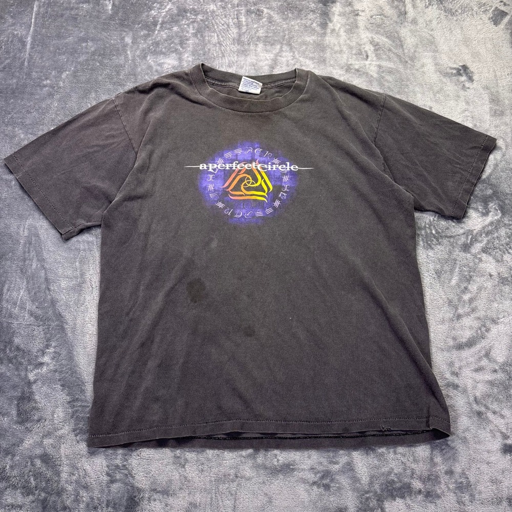 Vintage A Perfect Circle Band T Shirt 2000s Black Rock Graphic Tee Men's Large